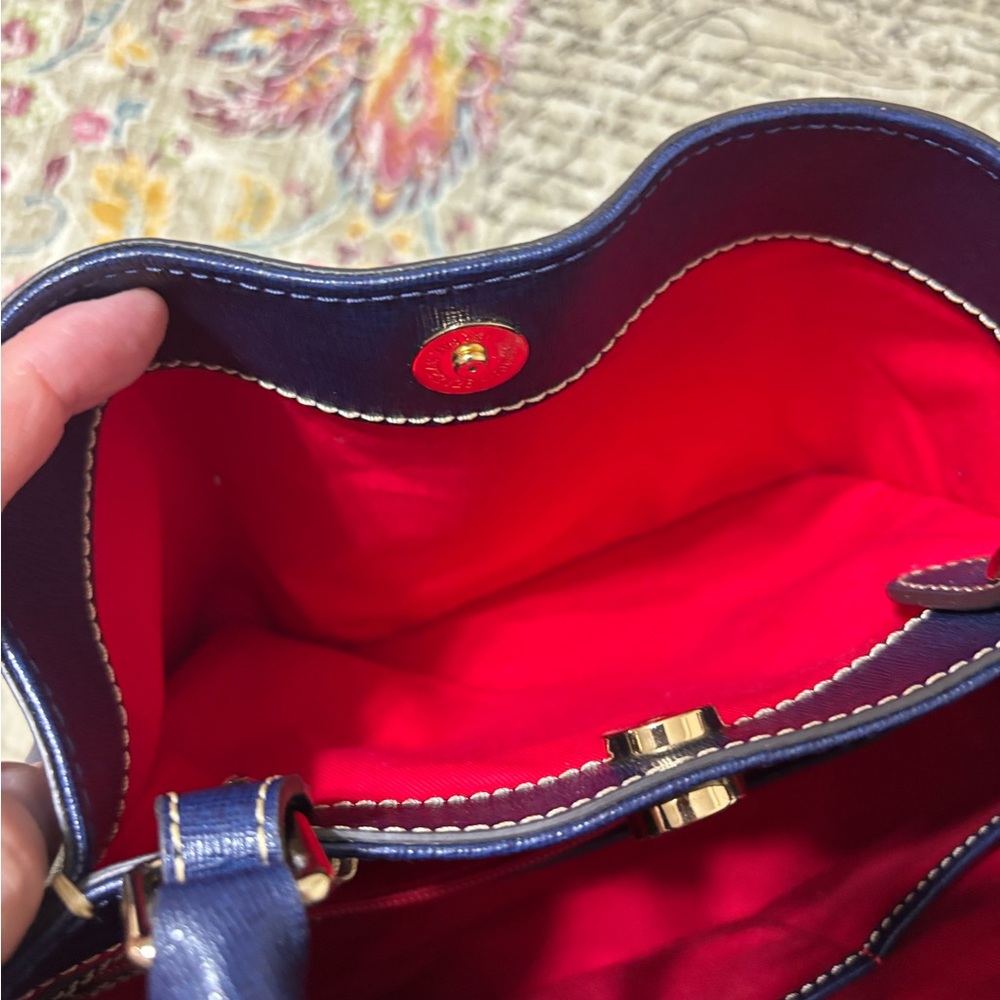 Dooney & Bourke Marine Blue Brenna Leather Bag - Picture 5 of 12